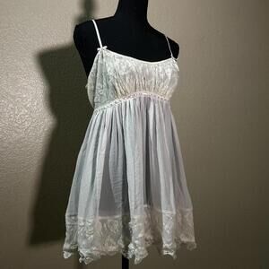 White & Pink In Bloom by Jonquil Lace Coquette Fairycore Babydoll Cami Top